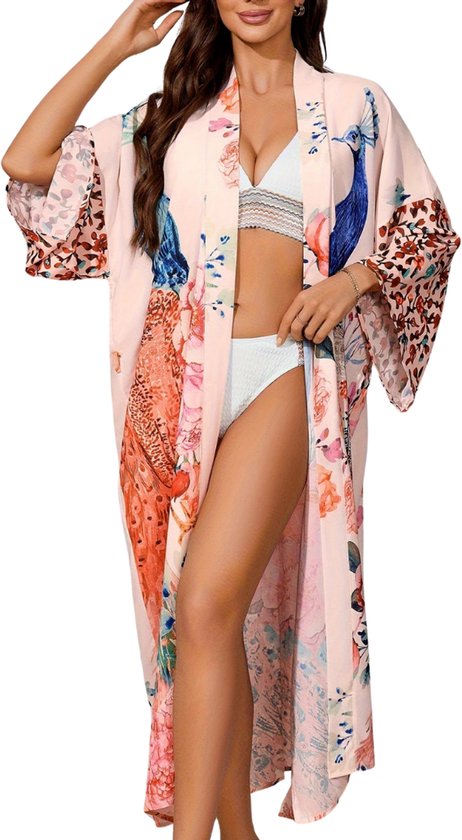 Bovista Badjas Dames - Kimono - Kamerjas - Ochtendjas - Pyama - One Size - Roze