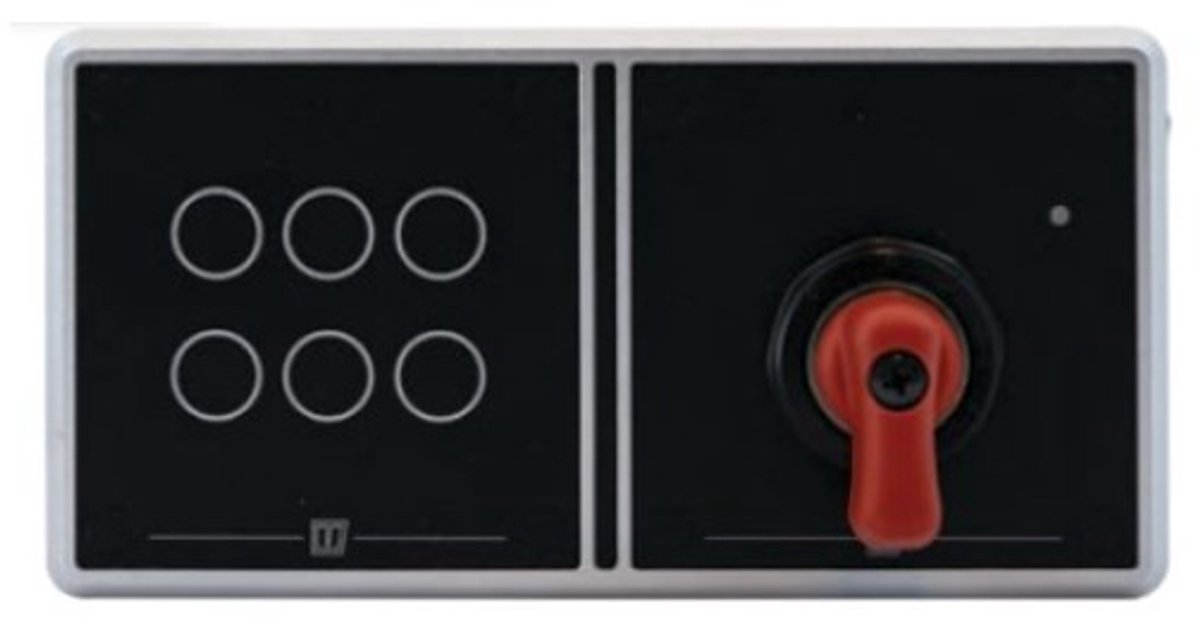 VETUS 12V zwart aluminium Motorpaneel 167,5x85mm | MPA1XTSMB