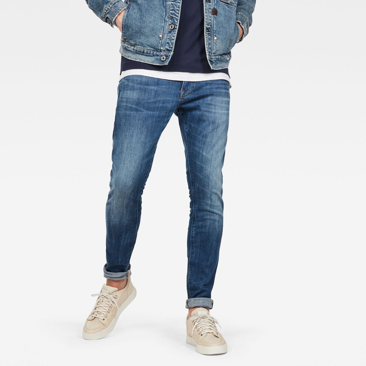 G-Star Revend Skinny Heren Jeans Medium Indigo Aged