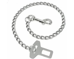 Roestvrij stalen ketting beetvaste veiligheidsgordel - 60 cm voor honden en katten - huisdieren auto - veiligheidsharnas