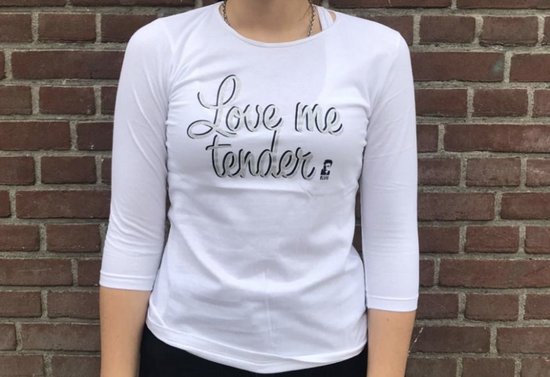 Elvis Presley Love Me Tender Wit Dames Lange Mouwen Shirt - L