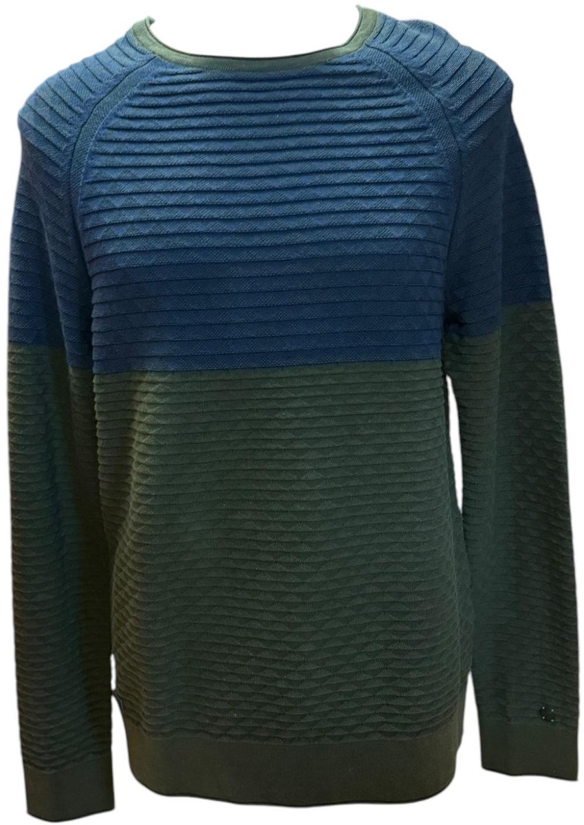 Cast Iron - Neck Cotton - Trui - mannen - Blauw/Groen - Maat L