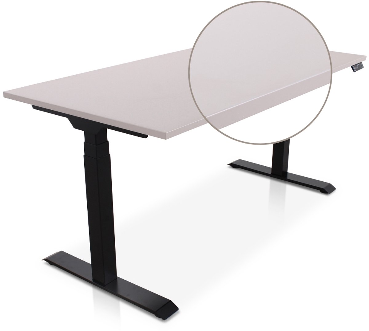 Multi Ratio Lineaflex MRC PRO Zit-Sta Bureau – Elektrisch Verstelbaar – 160x80 cm – Blad Sand Grey – Zwart Frame – ARBO Norm NEN-EN 527 – Met memorybediening – 150 KG Draagvermogen – 130 cm Hoog
