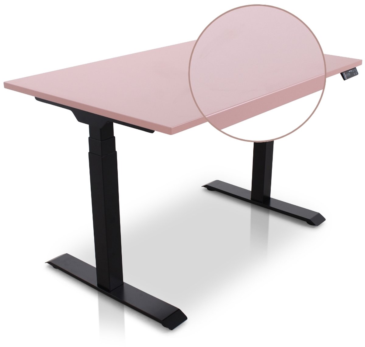 Multi Ratio Lineaflex MRC PRO Zit-Sta Bureau – Elektrisch Verstelbaar – 120x80 cm – Blad Dusty Rose – Zwart Frame – ARBO Norm NEN-EN 527 – Met memorybediening – 150 KG Draagvermogen – 130 cm Hoog