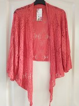 Dames vest Resa effen koraal oranje bolero model XL/XXL Curvy Mode