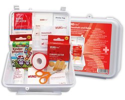 Wundmed - 48-delig - Verbanddoos - Voor Thuis - Auto - Trommel - Ehbo - Ehbo-kits - Opbergdoos - Plastic