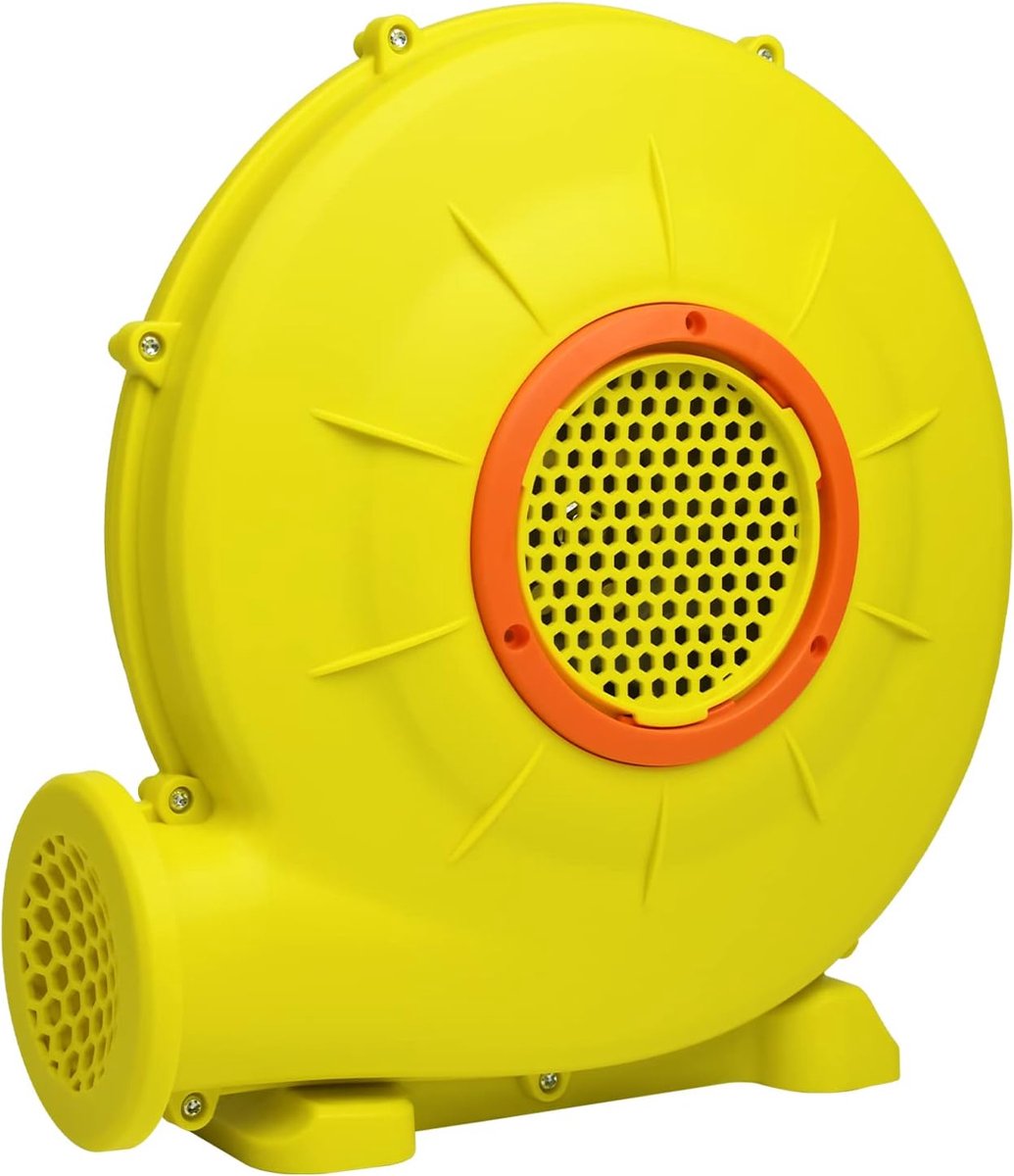 Aufun Elektrische springkussenblazer 350W radiale ventilator Luchtblazer 220-240V radiale blower Draagbare blaaspomp voor springkussen, waterglijbaan, opblaasbare pompen met handvat