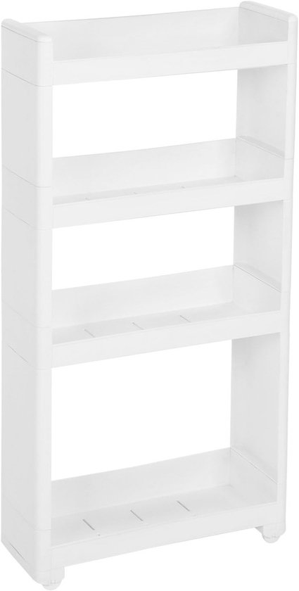 Hoppa! | Desserte de Cuisine Witte | Plastique | 4 couches | Blanc | 46 x 18 x 92 cm (L x P x H)