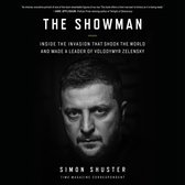 Boekomslag "The Showman" met een portret van Volodymyr Zelensky, geschreven door Simon Shuster.