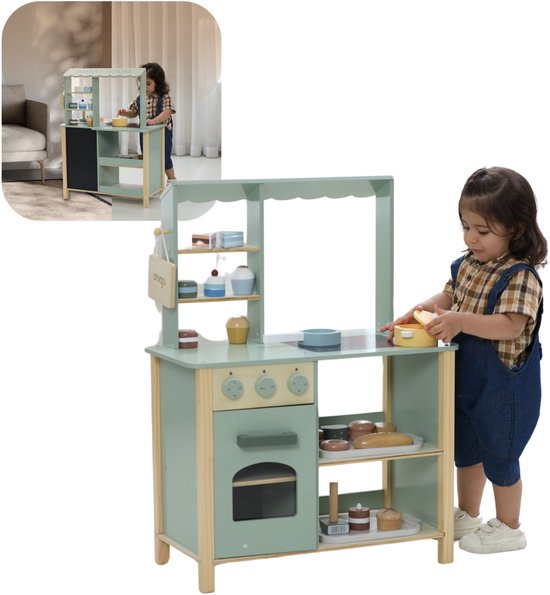 Lusio Speelkeukentje – Houten Speelkeuken met kraampje