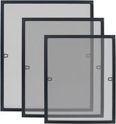 Aufun Vliegenhor voor Ramen Hor Zonder Boren of Schroeven met Aluminium Frame voor Slaapkamer Keuken(100x120cm, Antraciet)