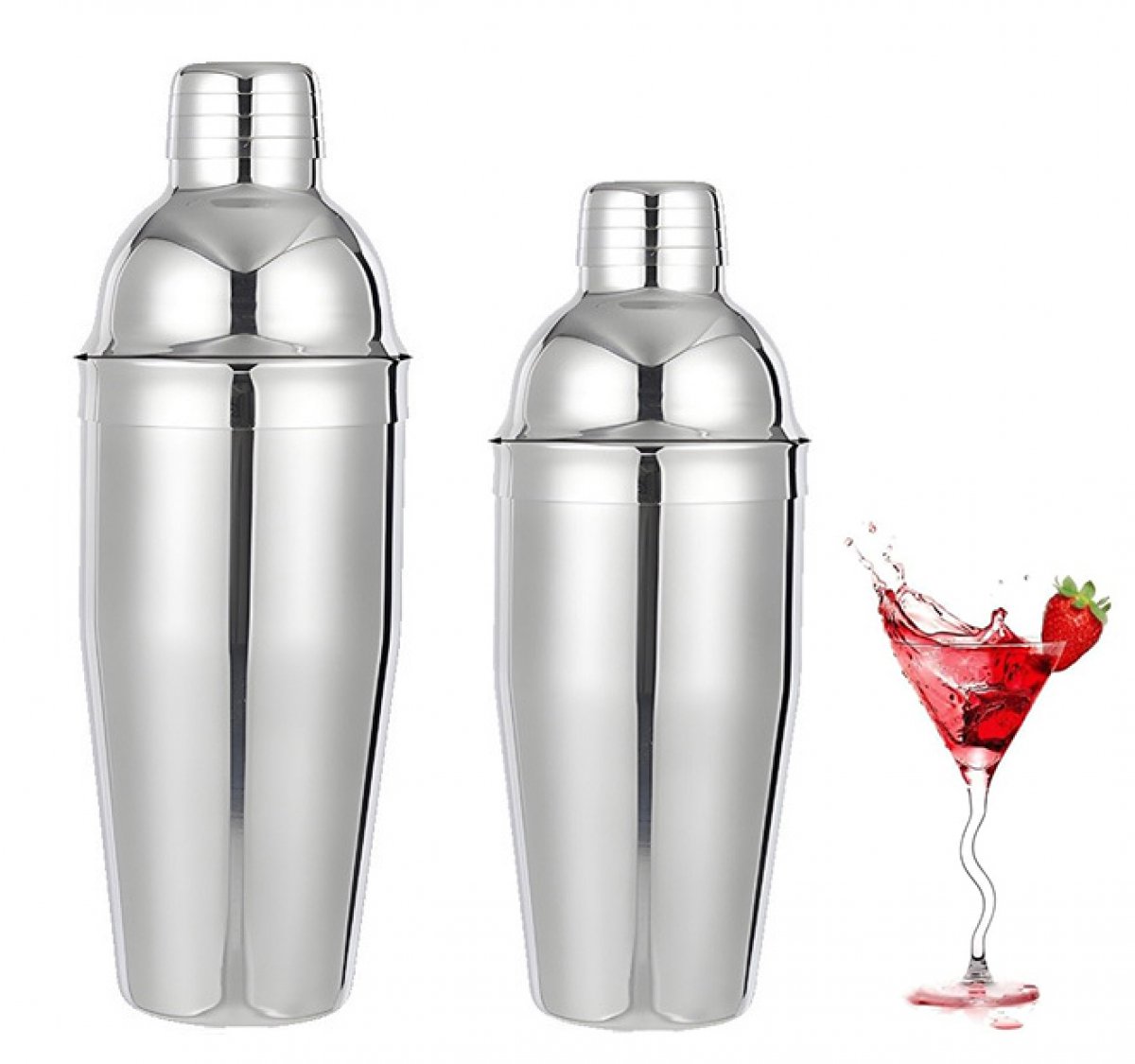 Cocktail shaker set- 750ml & 550ml - 2 stuks - RVS - Roestvrijstaal - Cocktailshaker - Jigger