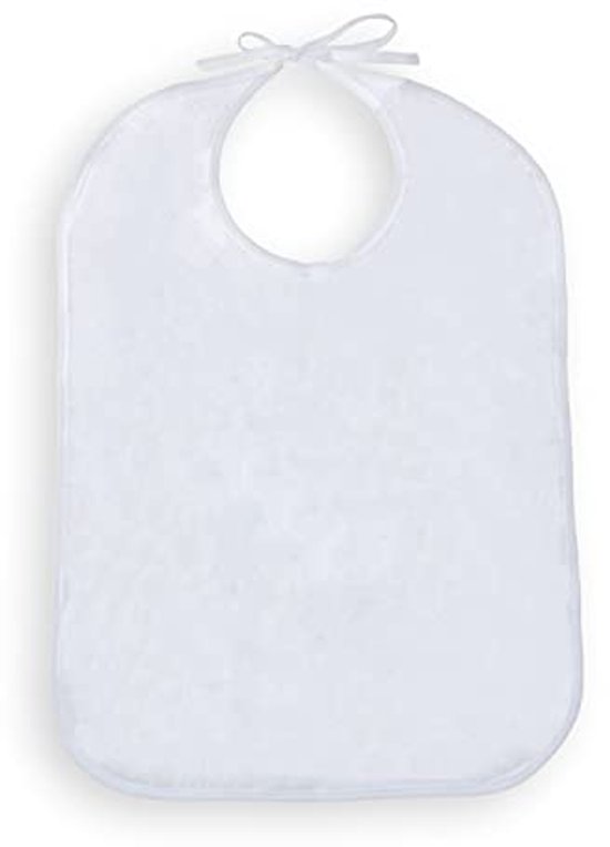 Bavoir pour adultes | Tissu éponge | Avec sac | Réutilisable | 65 x 45 cm | Une taille | Clinique mobile