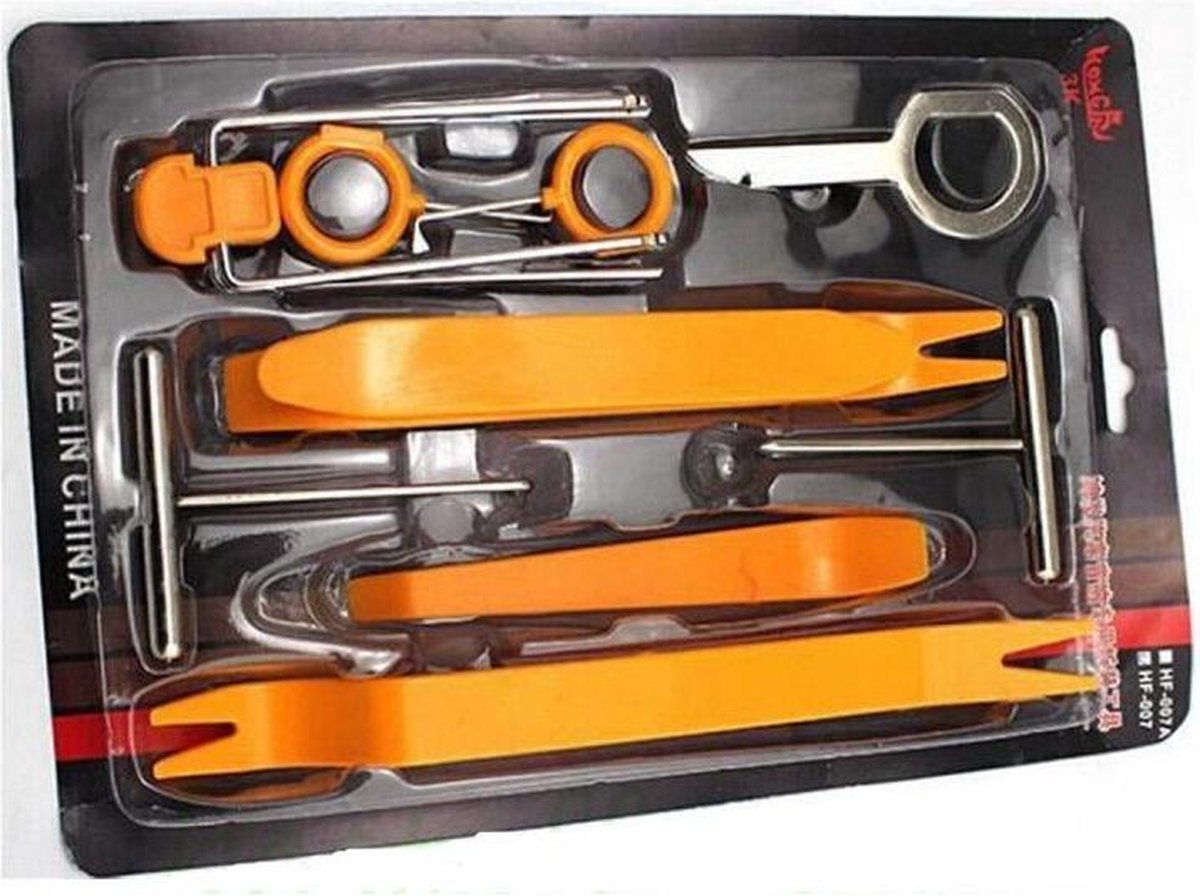Flexigood® - Auto Interieur en navigatie Demontage Universele Gereedschap Set – 12-Delig - Deurpanelen / Kentekenplaten / Wheel caps verwijderen