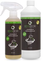 Ecodor UF2000 4Pets - Urinegeur Verwijderaar - Voordeel Pakket - 500 ml sprayflacon + 1 liter navul - Ecologische ontgeurder - Ongeparfumeerd