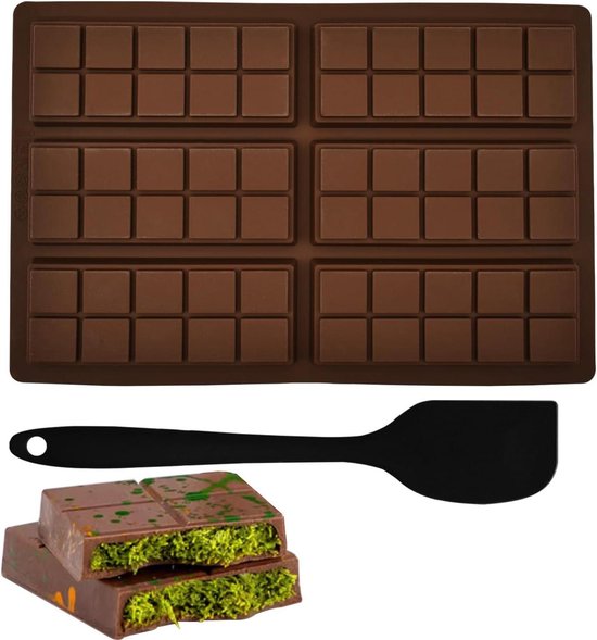Dubai Chocoladevorm, siliconen, 2 stuks, 3-in-1, Dubai chocoladevorm, diep 3 cm, extra diep, chocoladevorm, chocoladevorm voor chocolade, snoep
