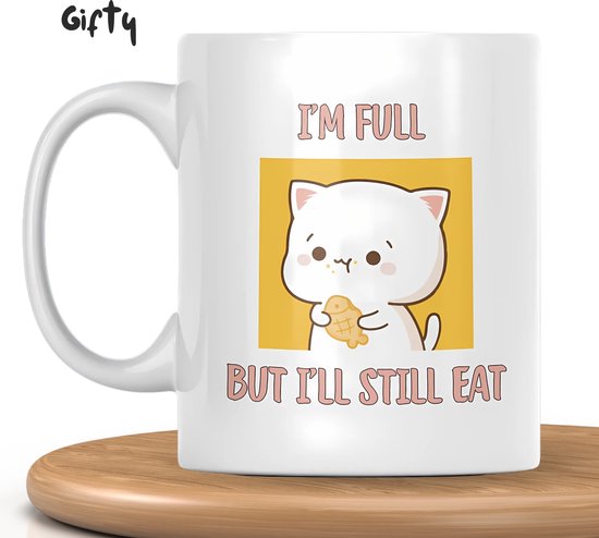 De Perfecte Koffie Mok: Hoe Kies Je de Juiste Mok voor Jou 9 I’m full mok - Hoge kwaliteit mok - Cadeau voor vrouw en man - Koffiemok - Grappige cadeaus - Valentijnscadeau - Mokken en bekers - Verjaardagscadeau - Koffiekopjes - Theeglazen - Cadeau voor vriend - Voor moeders en vaders - Keramische mok - 325 ml