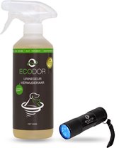 Ecodor Urinegeur Verwijderaar UF2000 4Pets - 500 ml + Urine Vlek Detector - Combo Deal - Ecologische ontgeurder - Ongeparfumeerd