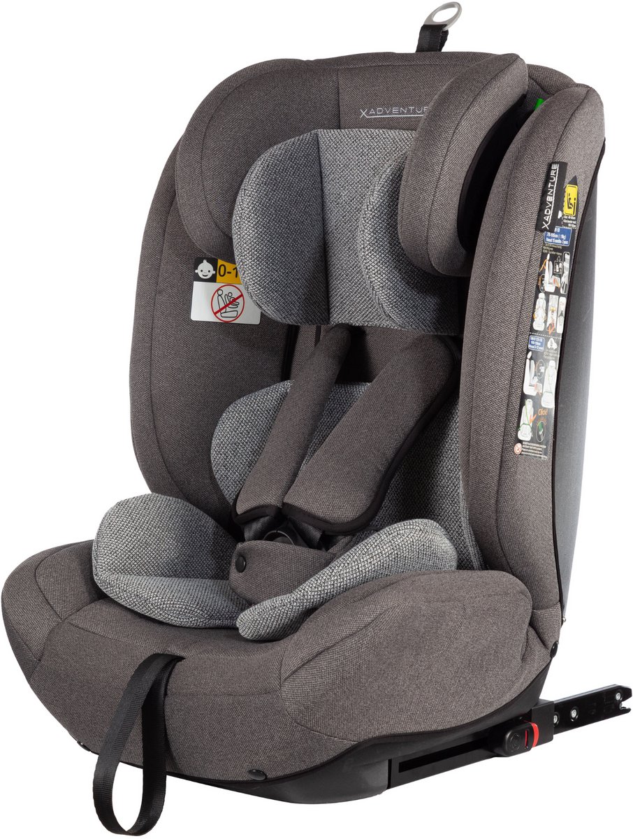 X Adventure Autostoel Grow Fix Groep 1/2/3 9-36 kg (76 tot 150 cm) Vanaf 15 maanden tot 12 jaar - Met Isofix - i-Size - Meegroei Autostoel - Grijs thumbnail 6