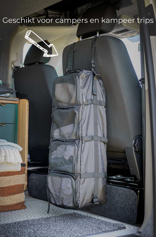 Hangende Packing Cube - 4 compartimenten - Kast organizer - Tent organizer voor kleding - Handbagage - Compressie - Zwart