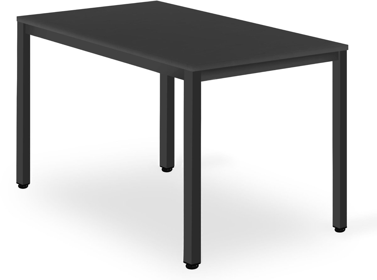 TESSA tafel 120cm x 60cm - zwart / zwarte poten