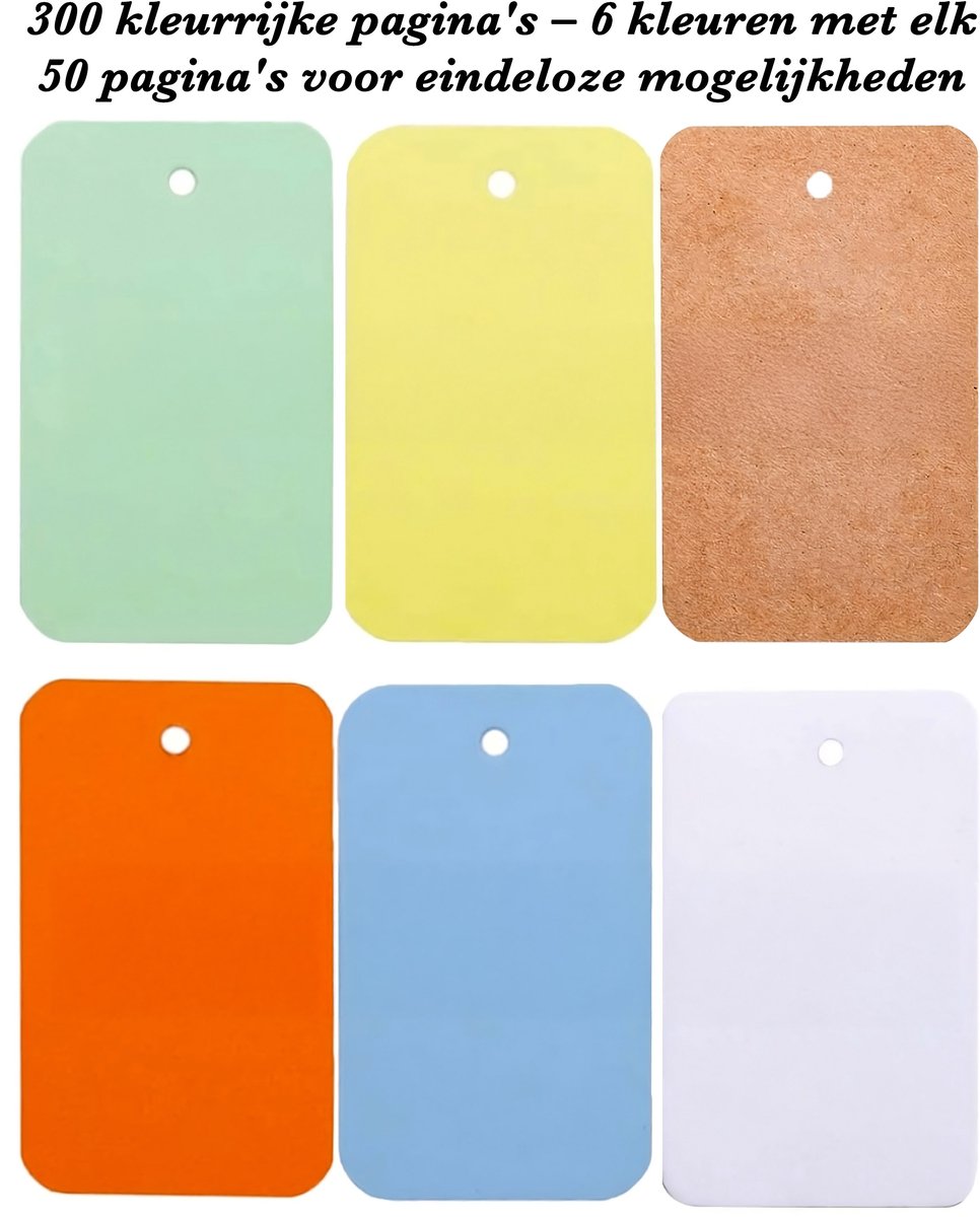 300 Stuks Blanco Kraft Kaarten Flashcards - Multikleur Systeemkaarten met Ringen - Karton Flitskaarten - Mini Kraftpapier Cadeaulabels/ Bedankt Kaartjes - Lege Wenskaarten\Naamkaartjes - Flash cards met Ring - Kleine Verjaardagskaart — cadeau in Mode & Accessoires - foto 8
