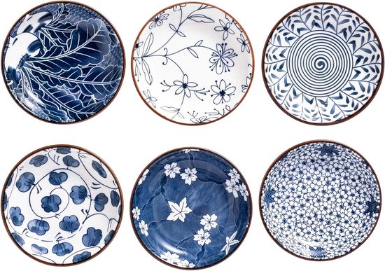 vancasso Bonita Kleine kommen, set van 6, 380 ml keramische ontbijtkommen, dompelkommen, serveerschalen voor soep, dessert, snack, pap, rijst, vaatwasser en magnetronbestendig, warme kleur