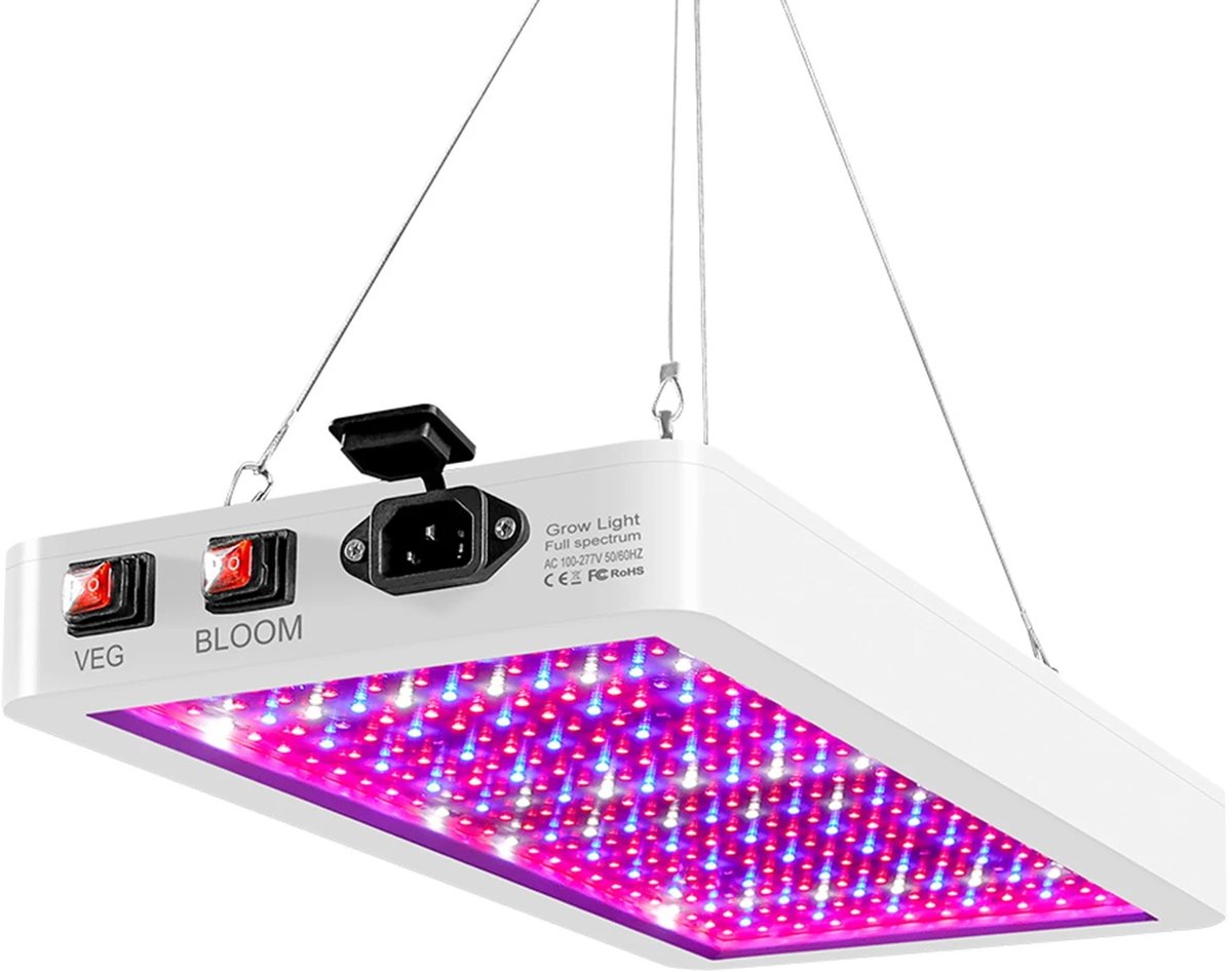 Nafaka - LED groeilamp - Indoor light - 216 LED's Volledig spectrum - Dubbele schakelaar IP65 - Waterdicht - Hangend