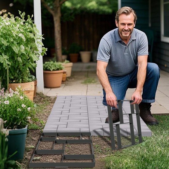 DINGFAN Gehweg Form für Garten Beton Gießform DIY Gehwegplatten 50x50x4.5 cm, Pflasterform Gehwegplatten Kunststoff Wegmacher Gehweg Schablonen, für Rasengitter, Gehwegbrett, Bodenplatte (Number : 3