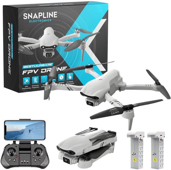 Snapline Mini Drone met 4K Camera - Buiten Drones - voor Kinderen & Volwassenen - Incl 2x Accu - 50 min Vliegtijd - GPS - LED Verlichting
