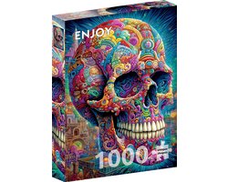 foto van Enjoy Puzzle puzzel 1000 stukjes Quirky Skull - educatief spel.