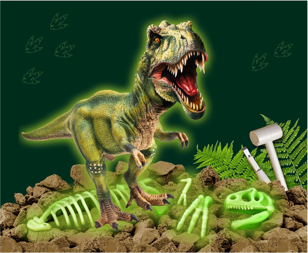 KOSMOS Dig Out Glow in the Dark T-Rex - Opgravingsset - Graaf een Lichtgevend T-Rex Skelet Op - Bouw Zelf een Dino van 13 Botdelen - Inclusief Hamer en Beitel - STEM Speelgoed - Vanaf 7 Jaar — afbeelding 3