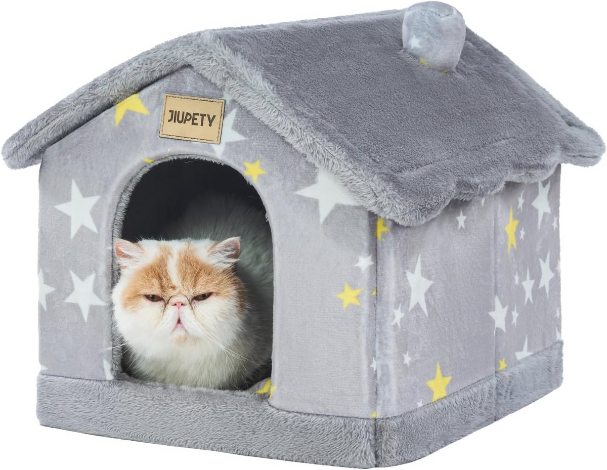 Opvouwbaar kattenbed voor binnenkatten - Antislip S-maat - Geschikt voor katten tot 3,6 kg - Grijs