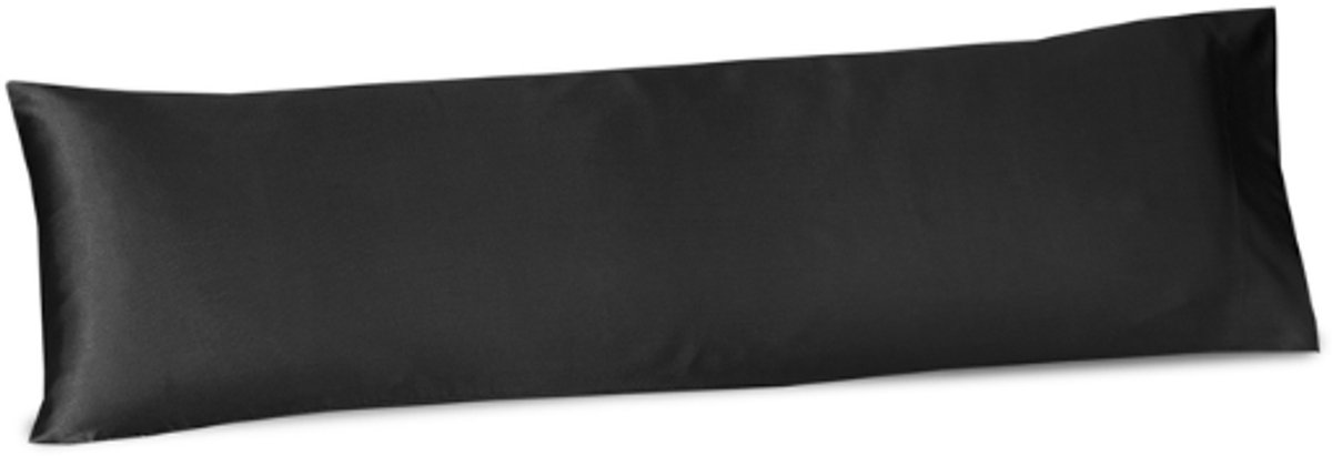 Beauty Silk - Satijnen Body Pillow Kussensloop - Zwart - 40x145 cm - Glans Satijn