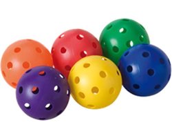 Spordas Gatenbal - Set van 6 gekleurde PVC ballen van 9 cm