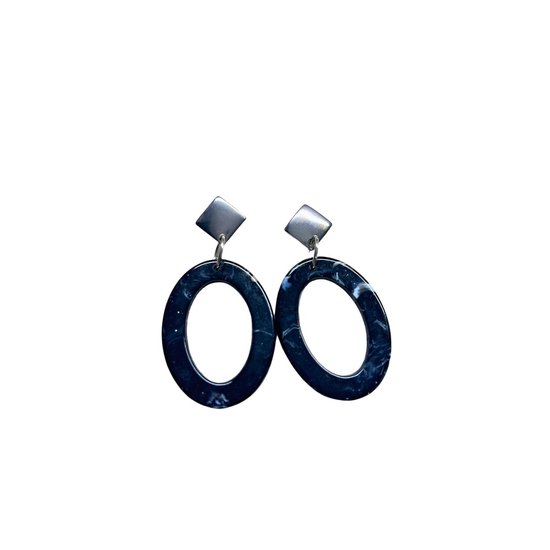 2 Love it LunaLoops Zwart - Boucles d'oreilles - Statement - Zwart - Couleur argent