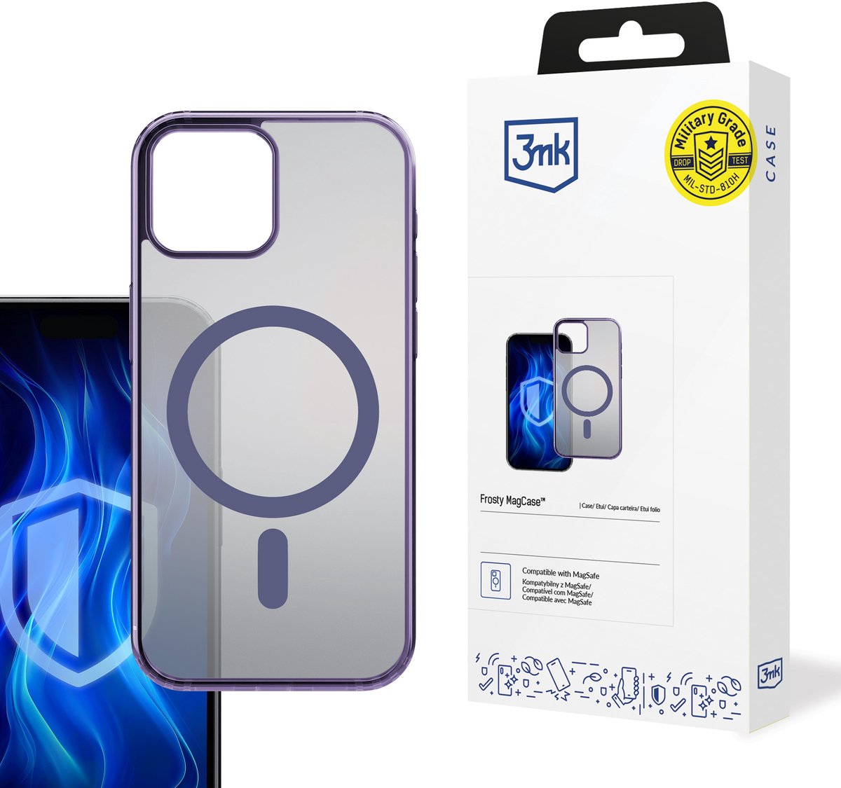 Apple iPhone 14 Plus - 3mk Frosty MagCase Paars