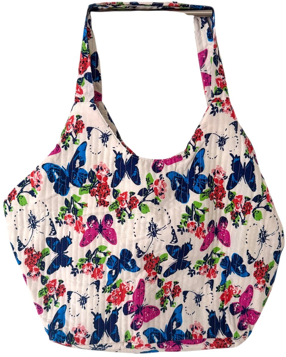 Schoudertas Kantha Gestikt Butterfly 49x35 cm