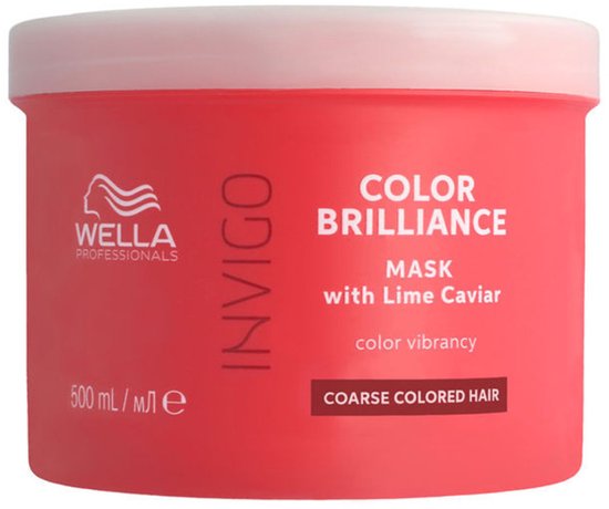 Wella Invigo Color Brilliance Mask voor dik geverfd haar, met lime cavia.