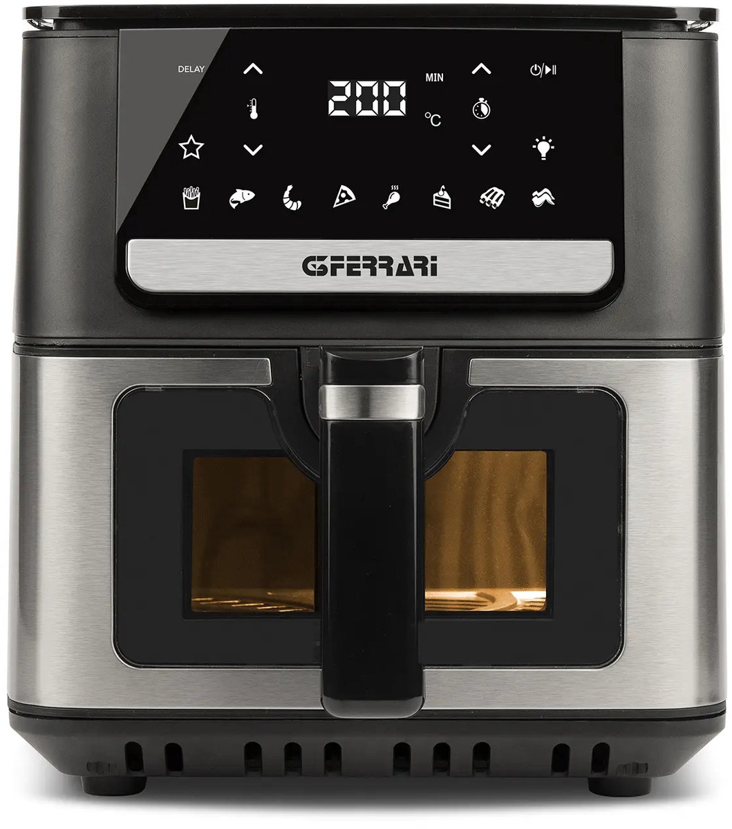 G3 Ferrari Friggisano Airfryer 6.5L – 1700W – Digitale Hetelucht Friteuse – 8 Programma’s – Timer & Startuitstel – 40-200°C – Dubbel Niveau – Voor Friet, Kip en Snacks