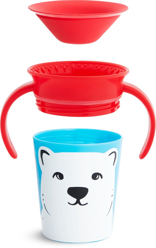 Munchkin Miracle 360 Drinkbeker - WildLove Trainer Cup - Anti-Lek 360° Cup - Oefenbeker voor Baby en Kind - 177ml - IJsbeer Editie van Munchkin — afbeelding 2