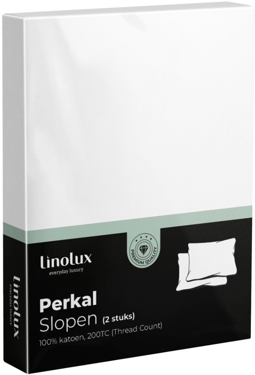 Linolux Kussensloop Katoen Perkal White 2x 60x70