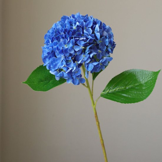 Kunstbloemen Geel faux boeket, kunstmatige blauwe hortensia bloemen met prachtige glazen vaas, zijden bloemen gebruiken voor tafel, woonkamer ect Bloemen voor decoratie (Color : A