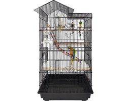 Aufun Vogelkooi met vogelspeelgoed, parkietenkooi, exotis...