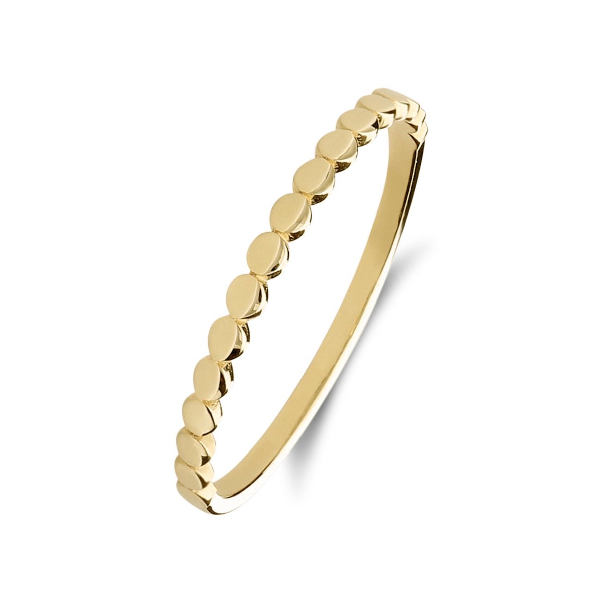 Lucardi Dames 14 karaat geelgouden ring met rondjes - Ring - 14 Karaat Goud - Goud - 15.50 / 49 mm