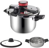 Bol.com Royal Swiss Snelkookpan - Couscous pan - 2 in 1 - 8 Liter - Ø 26 cm - RVS - Inductie - Automatische sluiting aanbieding