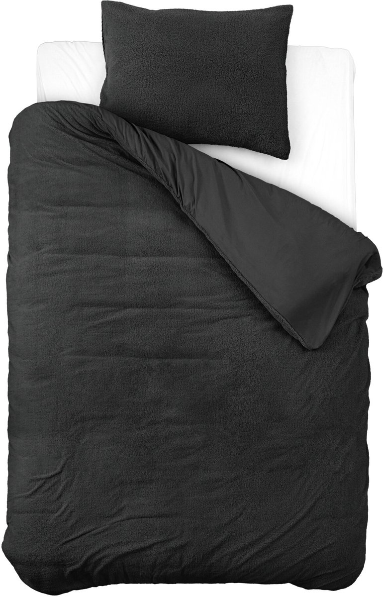 Sleeptime dekbedovertrek Teddy Antraciet 135 x 200 cm
