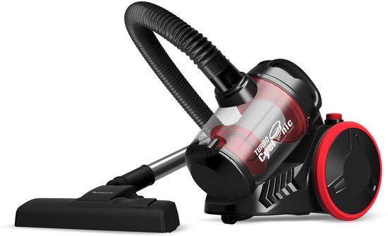 TurboTronic CV07 Stofzuiger zonder zak - Compact Design - Hoge Zuigkracht - Zakloze Stofzuiger - Zwart/Rood
