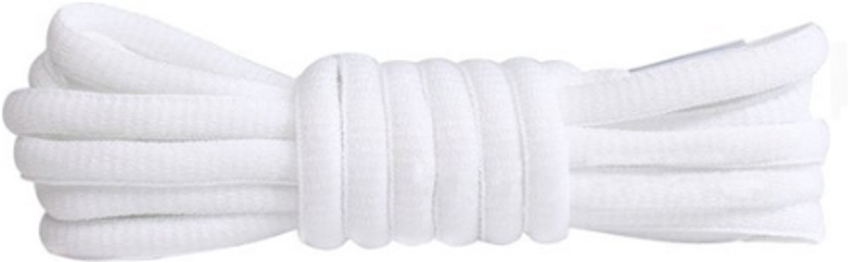 Ovale Veters - Wit - 120cm - SneakersAdept - Katoen/Nylon - Voor o/a Asics en Nike SB