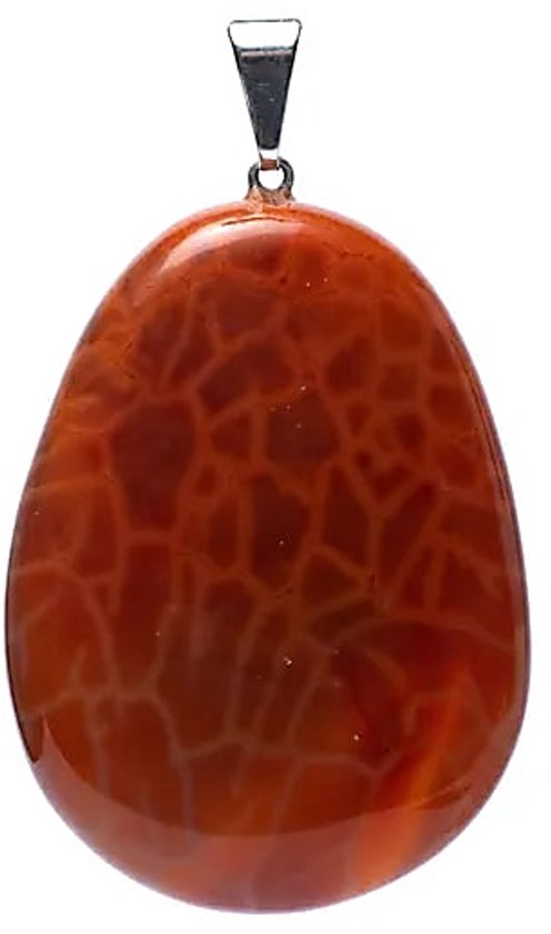 Pendentif en agate de feu en forme de goutte - Pierre de guérison - Pierre des chakras